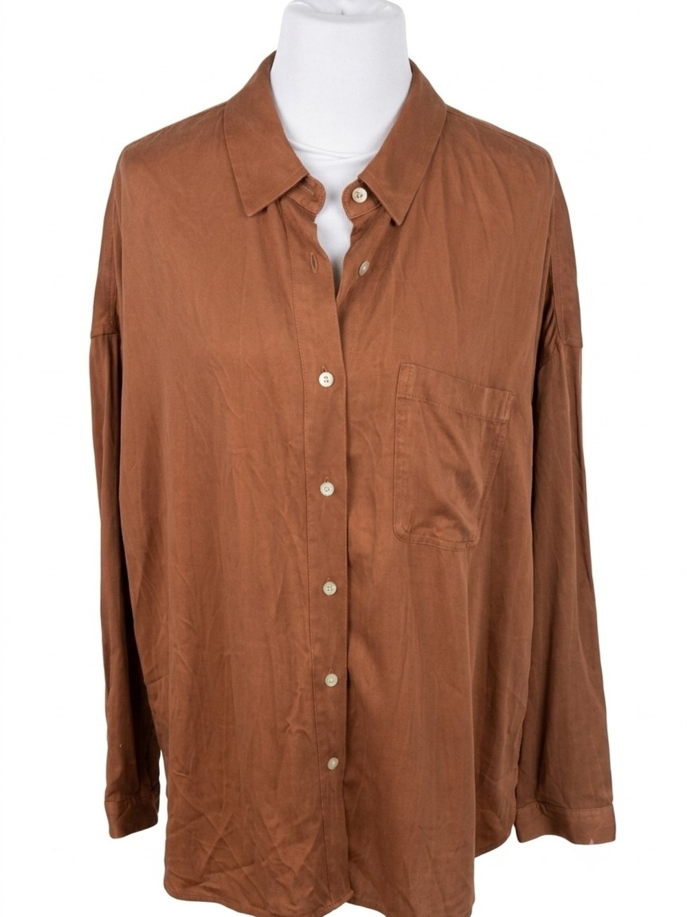 Pure Jill J. Jill Brown Oversized Button Down Shirt Size M